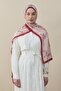 Ethnic Pattern Voile Silk Shawl Red