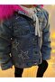 Girl's Fur Detail Hooded Welsoft Lined Jacket Coat - 4