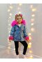 Girl's Fur Detail Hooded Welsoft Lined Jacket Coat - 5