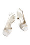 Women's Crystal and Stone Embroidered Open Toe Evening Dress Shoes - 3