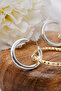 Vip Dangle Double Hoop Earrings Metal Earrings with Steel Tips 5cm - 4