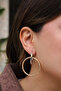 Vip Dangle Double Hoop Earrings Metal Earrings with Steel Tips 5cm