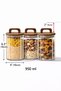 3-Piece Glass Jar Set 950 ml – Wooden Lid, Airtight, Food Storage Jar - 8