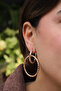 Vip Dangle Double Hoop Earrings Metal Earrings with Steel Tips 5cm - 3