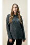 Gray Oversized Women's Knitwear Sweater