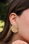 Vip Textured Plate Earrings Metal Earrings with Steel Tips 3.5cm - 6