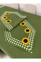 Sunflower Motif Duck Linen Tablecloth (160X160) X Runner (40X120) - 3