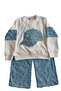 Girl's Sweatshirt Pants 2-Piece Set – Embroidered, Denim Look - 2