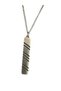 Obsidian Axis – Black Striped Detail Bar Men's Metal Necklace - 3