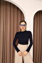 Women's 2-Piece Long Sleeve Half Fisherman Stretch Fabric Combed Cotton Bodysuit - 3
