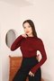 Women's 2-Piece Long Sleeve Half Fisherman Stretch Fabric Combed Cotton Bodysuit - 3