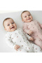 Mi̇lays Powder and Ecru Baby Girl Tulip Patterned 2-Piece Romper Set - 3