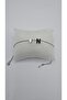 Stainless Steel Silver Color Three-Dimensional Heart Detailed -N- Letter Bracelet - 7