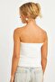 Women's White Strapless Knitwear Blouse Be334 - 3