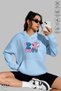 Unisex Hoodie Long Sleeve Stitch and Angel Love Printed Hooded Fleece-Lined Oversized Cotton Sweatshirt