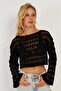 Women's Black Knitwear Blouse Be336 - 5