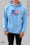 Unisex Hoodie Long Sleeve Stitch and Angel Love Printed Hooded Fleece-Lined Oversized Cotton Sweatshirt - 4