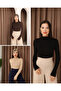 Women's 3-Piece Long Sleeve Half Fisherman Stretch Fabric Combed Cotton Bodysuit