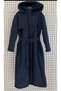 Fur Hooded Zippered Belted Puffer Coat
