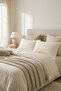 Set of 2 Cream Pillowcases 50X70 cm Soft Textured Cotton Ranforce - 2