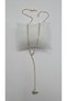 Stainless Steel Moon Star Themed Zircon Stone Y Model Necklace - 5