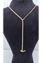 Stainless Steel Moon Star Themed Zircon Stone Y Model Necklace - 2