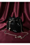 Black Sequined Drawstring Bag - 3