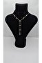 Stainless Steel 5 Star Zircon Stone Y Model Necklace