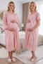 Powder Fisto Linen Maternity Dressing Gown Nightgown Set - 4