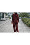 Women's Tracksuit Set Hooded Zip-Up Wide-Leg Side-Striped Sequin Model - 5