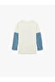 Snoopy Printed Crew Neck Ecru Boys' Long Sleeve T-Shirt 6Wkb10359Tk - 2