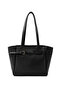 Black Shk265 Faux Leather, Single Compartment with Zipper, Belt Detailed Hand, Arm and Shoulder Bag