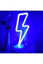 ضوء نيون أزرق وامض 29×11 سم - مصباح ليلي LED يعمل بمنفذ USB/بطارية لتزيين الغرف والحفلات