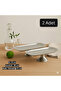 Set of 2 9X18 cm Silver Footed Boat Presentation Plate Snack Plate Breakfast Plate Presentation Plate Cosmetic Jewelry Plate