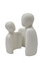 2 Pieces White Textured Stone Figurine Art Couple - 3