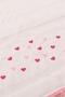 50X90 Velvet Pompom Hand and Face Towel |   Heart Pattern |   6 Pieces of Cream - 3