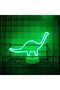لوحة نيون ديناصور مع قاعدة، مصباح مكتب/جدار LED يعمل ببطارية USB/AA - 3