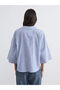 Striped Oversize Poplin Women's Shirt - 4
