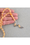 Glow-In-The-Dark Cat's Eye Powder Amber Alpaca Tassel Cut 7X11Mm Prayer Beads Orange - 2