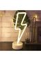 مصباح نيون أبيض دافئ على شكل برق، 31 × 11 سم - مصباح ليلي LED يعمل بمنفذ USB/بطارية