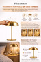 Dokunmatik Gold Table Lamp Lampshade – 21X15 cm Night Light - 7