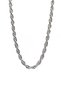 Steel Twisted Rope Necklace - Long 60 cm 3 mm Silver Color |   Non-Tarnishing, Unisex, 2 Years Warranty - 3