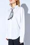 Women's White Poplin Shirt with Ribbon Detail - 5