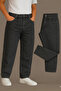 Men's Anthracite Baggy Fit Non-Lycra Comfortable Cut Jeans