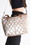 Women's Diamond Pattern Bucket Model Lightweight and Stylish Wallet Shoulder Bag with Shiny Parachute Fabric - 2