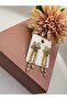 Zircon Stone Flower Model Hanging Steel Earrings - 3