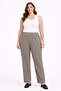 Women's Plus Size Mink, Elastic Waist, Wide Leg Pocket Wrinkle Fabric Pants 65N39311 - 3
