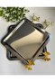 Butterfly Detailed Square Stainless Steel Presentation Tray 2 Pieces