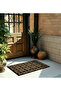 Black Floral Pattern Digital Printing Hard Door Front Mat - 2