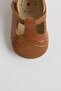 Brown T-Bar Pram Shoes - 4